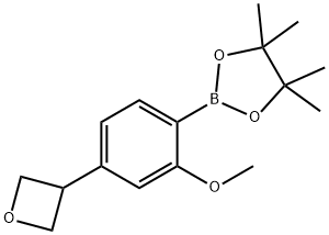 1,3,2-Dioxaborolane, 2-[2-methoxy-4-(3-oxetanyl)phenyl]-4,4,5,5-tetramethyl- 구조식 이미지