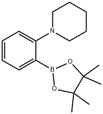 Piperidine, 1-[2-(4,4,5,5-tetramethyl-1,3,2-dioxaborolan-2-yl)phenyl]- Structure