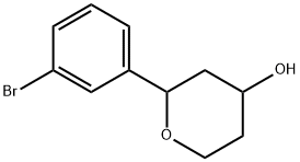 2-(3-Bromophenyl)tetrahydro-2H-pyran-4-ol Structure