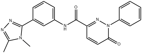 3-Pyridazinecarboxamide, N-[3-(4,5-dimethyl-4H-1,2,4-triazol-3-yl)phenyl]-1,6-dihydro-6-oxo-1-phenyl- 구조식 이미지