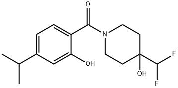 Methanone, [4-(difluoromethyl)-4-hydroxy-1-piperidinyl][2-hydroxy-4-(1-methylethyl)phenyl]- Structure