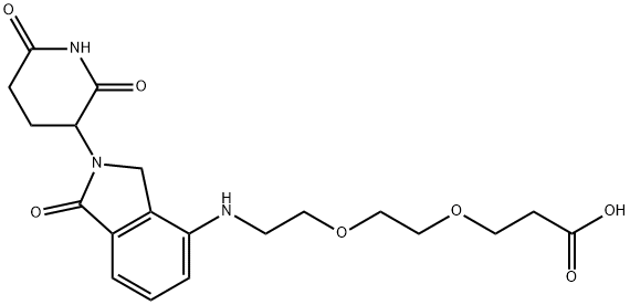 Propanoic acid, 3-[2-[2-[[2-(2,6-dioxo-3-piperidinyl)-2,3-dihydro-1-oxo-1H-isoindol-4-yl]amino]ethoxy]ethoxy]- Structure