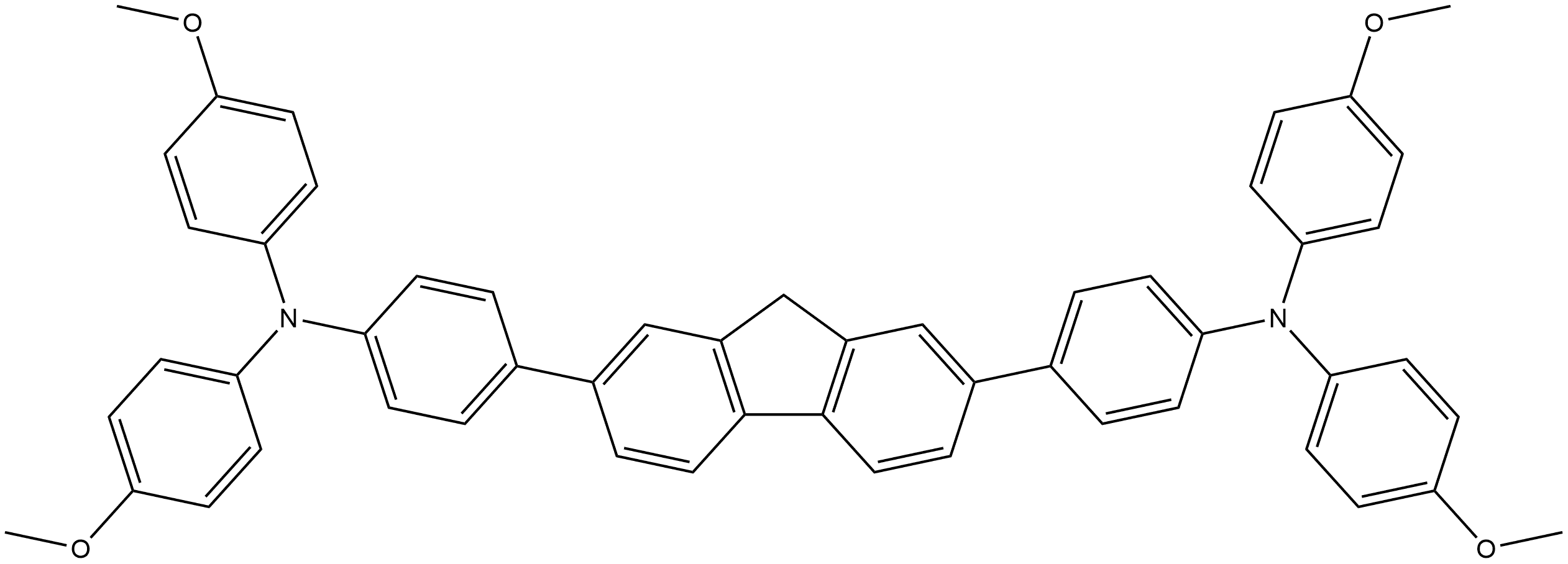 4-[7-[4-(4-methoxy-N-(4-methoxyphenyl)anilino)phenyl]-9H-fluoren-2-yl]-N,N-bis(4-methoxyphenyl)aniline Structure