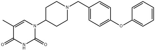 2,4(1H,3H)-Pyrimidinedione, 5-methyl-1-[1-[(4-phenoxyphenyl)methyl]-4-piperidinyl]- Structure