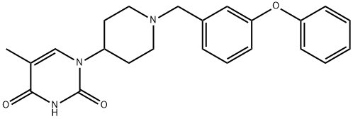 2,4(1H,3H)-Pyrimidinedione, 5-methyl-1-[1-[(3-phenoxyphenyl)methyl]-4-piperidinyl]- Structure