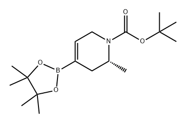 1(2H)-Pyridinecarboxylic acid, 3,6-dihydro-2-methyl-4-(4,4,5,5-tetramethyl-1,3,2-dioxaborolan-2-yl)-, 1,1-dimethylethyl ester, (2R)- Structure