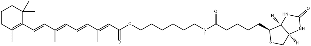 Retinoic acid, 6-[[5-[(3aS,4S,6aR)-hexahydro-2-oxo-1H-thieno[3,4-d]imidazol-4-yl]-1-oxopentyl]amino]hexyl ester Structure