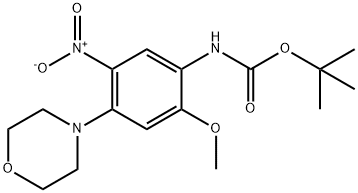 Carbamic acid, N-[2-methoxy-4-(4-morpholinyl)-5-nitrophenyl]-, 1,1-dimethylethyl ester Structure