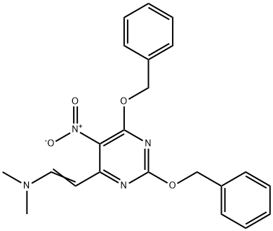 Ethenamine, N,N-dimethyl-2-5-nitro-2,6-bis(phenylmethoxy)-4-pyrimidinyl- Structure