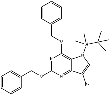 5H-Pyrrolo3,2-dpyrimidine, 7-bromo-5-(1,1-dimethylethyl)dimethylsilyl-2,4-bis(phenylmethoxy)- 구조식 이미지