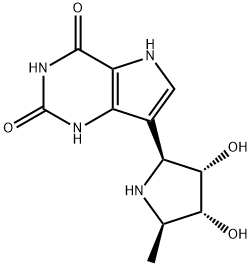 1H-Pyrrolo3,2-dpyrimidine-2,4(3H,5H)-dione, 7-(2S,3S,4R,5R)-3,4-dihydroxy-5-methyl-2-pyrrolidinyl- 구조식 이미지