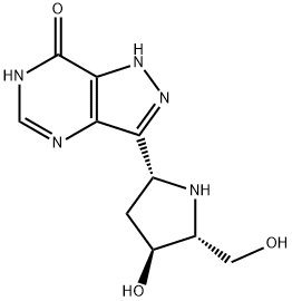 7H-Pyrazolo4,3-dpyrimidin-7-one, 1,4-dihydro-3-(2R,4S,5R)-4-hydroxy-5-(hydroxymethyl)-2-pyrrolidinyl- 구조식 이미지