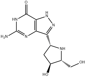 7H-Pyrazolo4,3-dpyrimidin-7-one, 5-amino-1,4-dihydro-3-(2R,4S,5R)-4-hydroxy-5-(hydroxymethyl)-2-pyrrolidinyl- 구조식 이미지