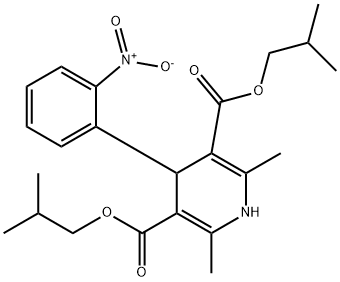 Nisoldipine Related Compound G (30 mg) (Diisobutyl 2,6-dimethyl-4-(2-nitrophenyl)-1,4-dihydropyridine-3,5-dicarboxylate) 구조식 이미지