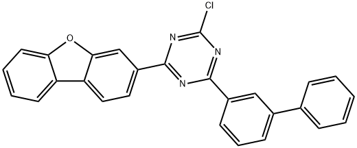 1,3,5-Triazine, 2-[1,1'-biphenyl]-3-yl-4-chloro-6-(3-dibenzofuranyl)- Structure