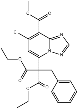 1,3-Diethyl 2-[7-chloro-8-(methoxycarbonyl)[1,2,4]triazolo[1,5-a]pyridin-5-yl]-2-(phenylmethyl)propanedioate Structure