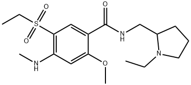 Benzamide, N-[(1-ethyl-2-pyrrolidinyl)methyl]-5-(ethylsulfonyl)-2-methoxy-4-(methylamino)- Structure