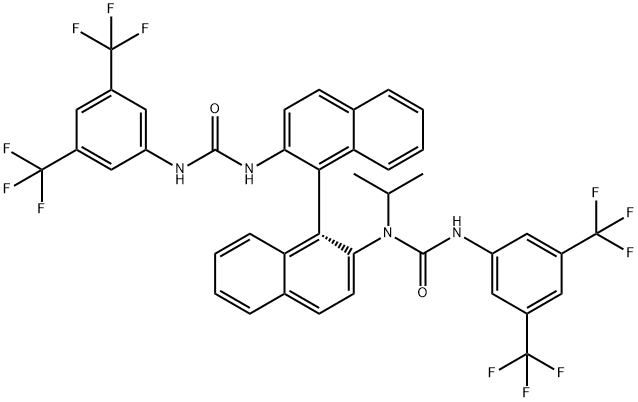 ((S)-3-(3,5-Bis(trifluoromethyl)phenyl)-1-(2′-(3-(3,5-bis(trifluoromethyl)phenyl)ureido)-[1,1′-binaphthalen]-2-yl)-1-isopropylurea 구조식 이미지