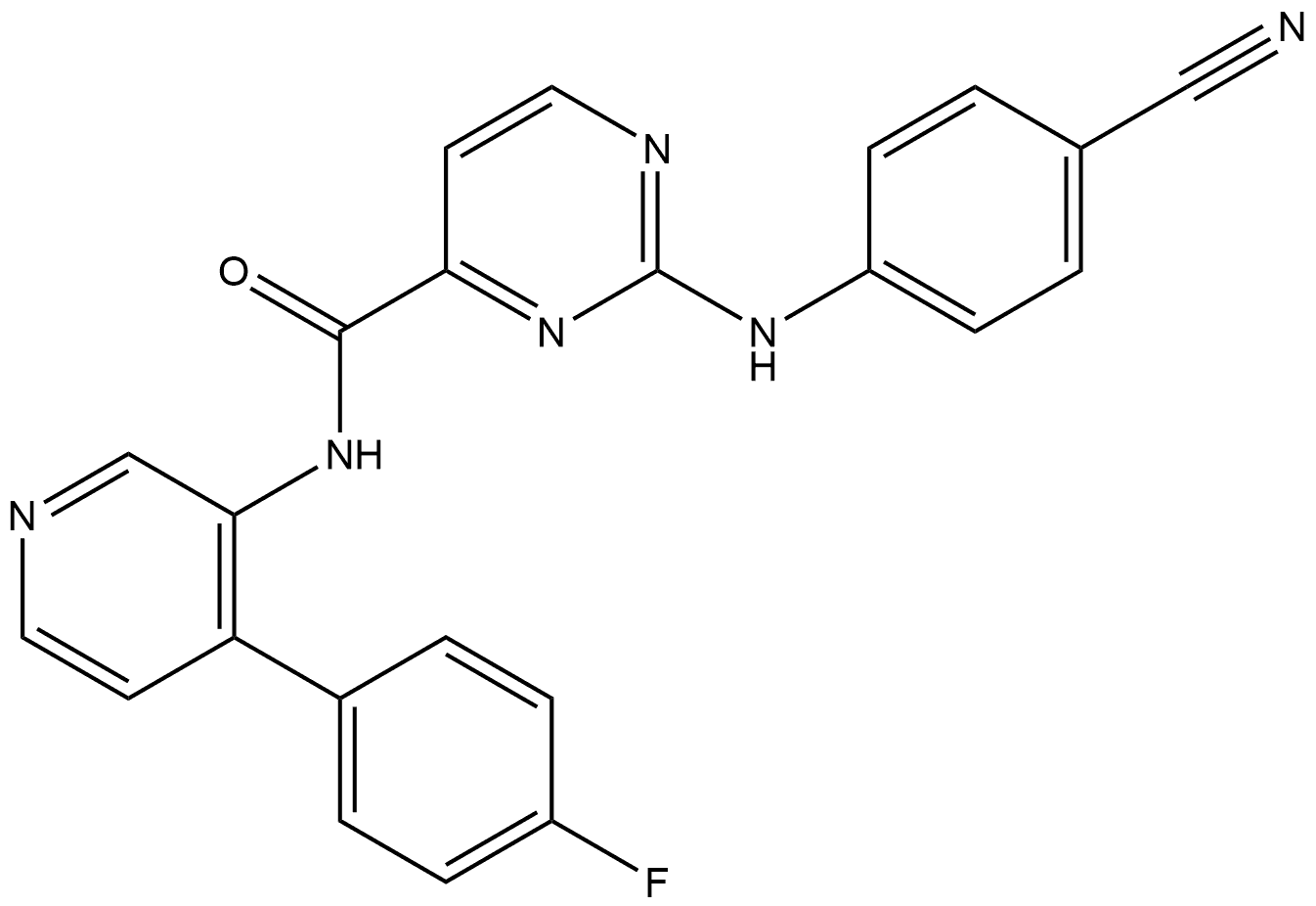 2-[(4-Cyanophenyl)amino]-N-[4-(4-fluorophenyl)-3-pyridinyl]-4-pyrimidinecarboxamide Structure