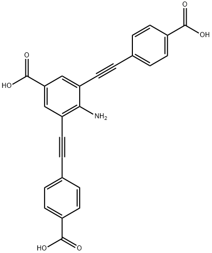 Benzoic acid, 4-amino-3,5-bis[2-(4-carboxyphenyl)ethynyl]- Structure