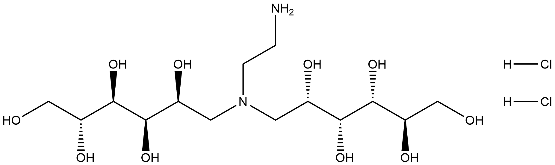 D-Glucitol, 1,1′-[(2-aminoethyl)imino]bis[1-deoxy-, hydrochloride (1:2) Structure