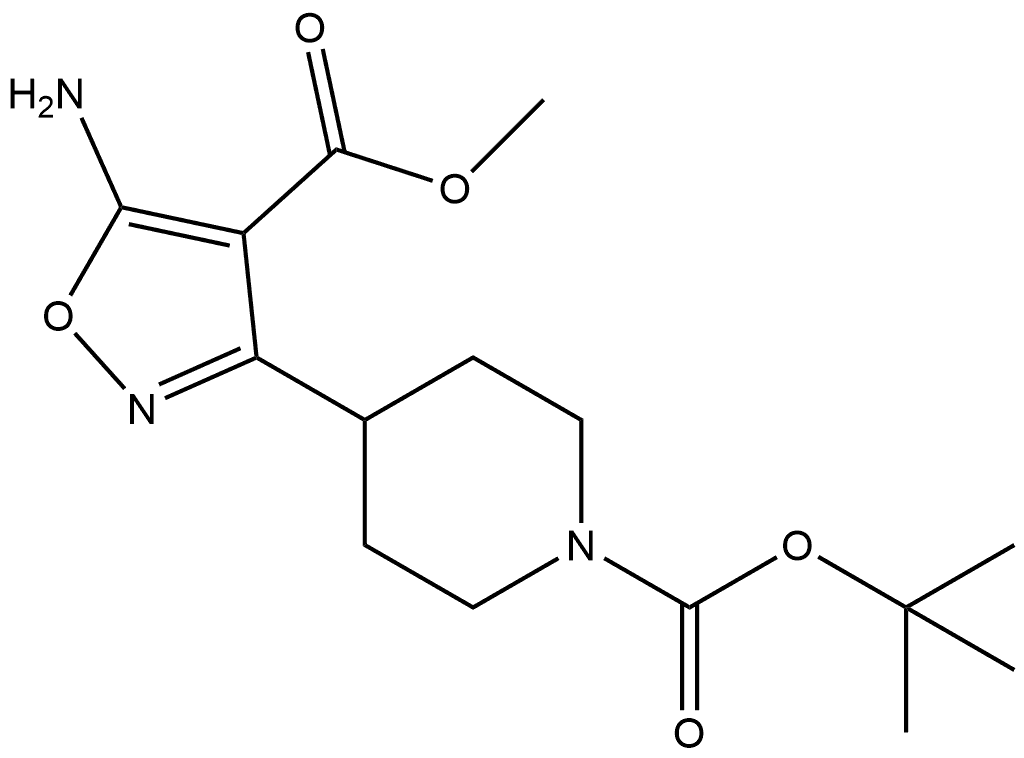 1,1-Dimethylethyl 4-[5-amino-4-(methoxycarbonyl)-3-isoxazolyl]-1-piperidinecarboxylate Structure