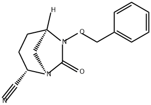 1,6-Diazabicyclo[3.2.1]octane-2-carbonitrile, 7-oxo-6-(phenylmethoxy)-, (1R,2S,5R)- Structure
