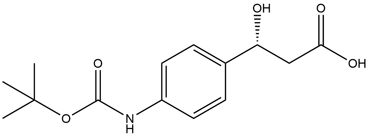 (βR)-4-[[(1,1-Dimethylethoxy)carbonyl]amino]-β-hydroxybenzenepropanoic acid 구조식 이미지