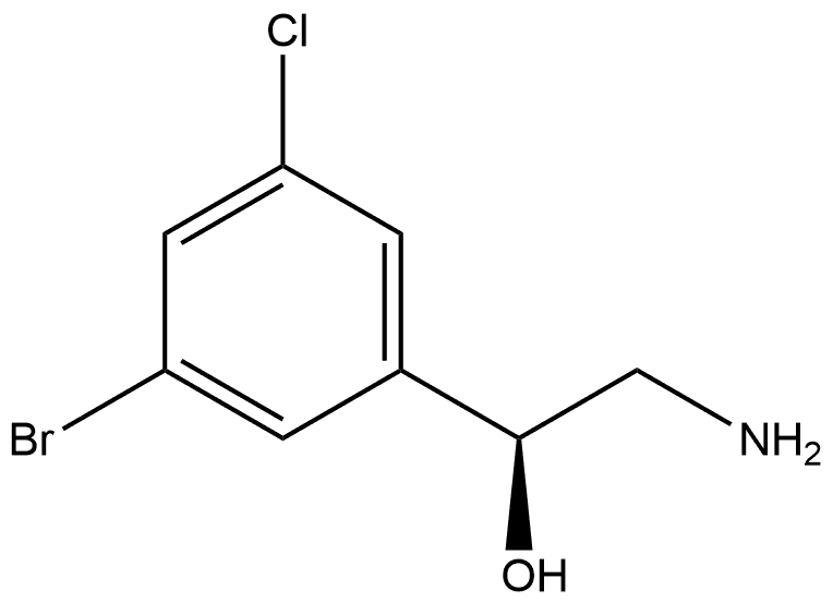 Benzenemethanol, α-(aminomethyl)-3-bromo-5-chloro-, (αS)- Structure