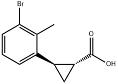 rac-(1R,2R)-2-(3-bromo-2-methylphenyl)cycloprop ane-1-carboxylic acid Structure