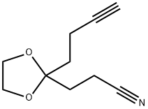 3-[2-(but-3-yn-1-yl)-1,3-dioxolan-2-yl]propanenitrile Structure