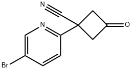 Cyclobutanecarbonitrile, 1-(5-bromo-2-pyridinyl)-3-oxo- Structure