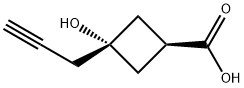 (1s,3s)-3-hydroxy-3-(prop-2-yn-1-yl)cyclobutane-1-carboxylic acid Structure