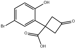 1-(5-bromo-2-hydroxyphenyl)-3-oxocyclobutane-1 -carboxylic acid Structure