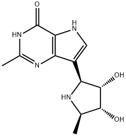 4H-Pyrrolo3,2-dpyrimidin-4-one, 7-(2S,3S,4R,5R)-3,4-dihydroxy-5-methyl-2-pyrrolidinyl-1,5-dihydro-2-methyl- Structure