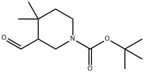 tert-butyl 3-formyl-4,4-dimethylpiperidine-1-carboxylate 구조식 이미지