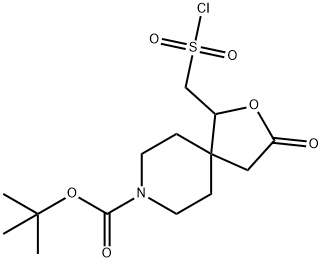 tert-butyl 1-[(chlorosulfonyl)methyl]-3-oxo-2-oxa-8-azaspiro[4.5]decane-8-carboxylate Structure