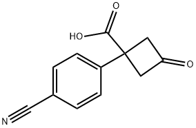 Cyclobutanecarboxylic acid, 1-(4-cyanophenyl)-3-oxo- Structure