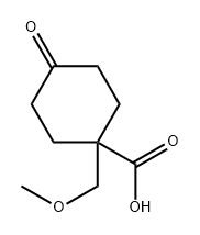 Cyclohexanecarboxylic acid, 1-(methoxymethyl)-4-oxo- Structure