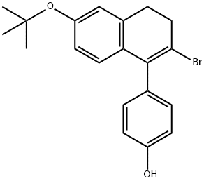 Phenol, 4-[2-bromo-6-(1,1-dimethylethoxy)-3,4-dihydro-1-naphthalenyl]- Structure