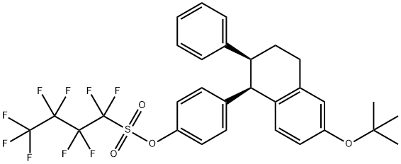 1-Butanesulfonic acid, 1,1,2,2,3,3,4,4,4-nonafluoro-, 4-[(1R,2S)-6-(1,1-dimethylethoxy)-1,2,3,4-tetrahydro-2-phenyl-1-naphthalenyl]phenyl ester Structure