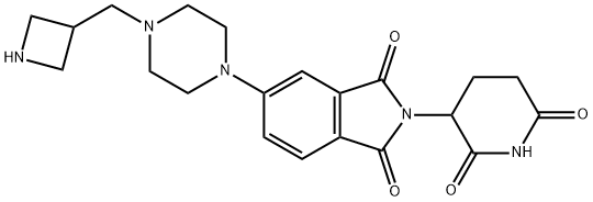 1H-Isoindole-1,3(2H)-dione, 5-[4-(3-azetidinylmethyl)-1-piperazinyl]-2-(2,6-dioxo-3-piperidinyl)- Structure