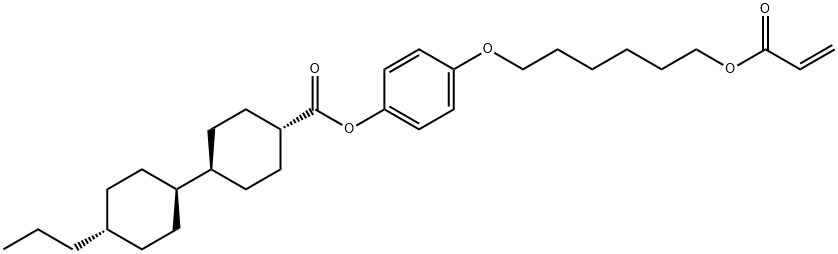 [1,1'-Bicyclohexyl]-4-carboxylic acid, 4'-propyl-, 4-[[6-[(1-oxo-2-propen-1-yl)oxy]hexyl]oxy]phenyl ester, (trans,trans)- 구조식 이미지