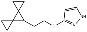 1H-Pyrazole, 3-(2-dispiro[2.0.2.1]hept-7-ylethoxy)- Structure