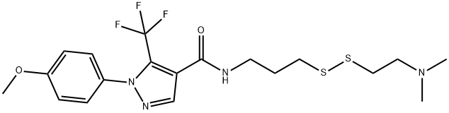 1H-Pyrazole-4-carboxamide, N-[3-[[2-(dimethylamino)ethyl]dithio]propyl]-1-(4-methoxyphenyl)-5-(trifluoromethyl)- Structure