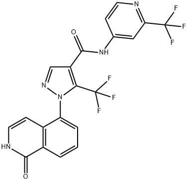 1H-Pyrazole-4-carboxamide, 1-(1,2-dihydro-1-oxo-5-isoquinolinyl)-5-(trifluoromethyl)-N-[2-(trifluoromethyl)-4-pyridinyl]- 구조식 이미지