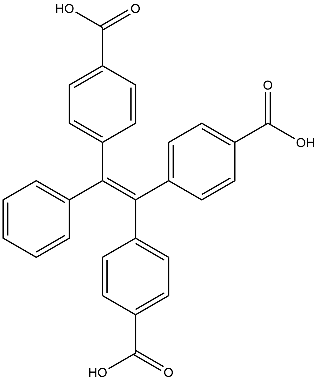 4,4′,4′′-(1-Phenyl-1-ethenyl-2-ylidene)tris[benzoic acid] Structure