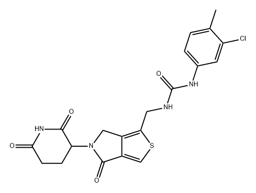 Urea, N-(3-chloro-4-methylphenyl)-N'-[[5-(2,6-dioxo-3-piperidinyl)-5,6-dihydro-4-oxo-4H-thieno[3,4-c]pyrrol-1-yl]methyl]- Structure