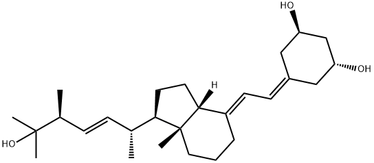 1,3-Cyclohexanediol, 5-[(2E)-2-[(1R,3aR,7aR)-octahydro-1-[(1R,2E,4S)-5-hydroxy-1,4,5-trimethyl-2-hexen-1-yl]-7a-methyl-4H-inden-4-ylidene]ethylidene]-, (1R,3R)- Structure