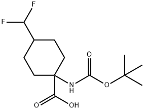 1-{[(tert-butoxy)carbonyl]amino}-4-(difluoromethyl)cyclohexane-1-carboxylic acid 구조식 이미지